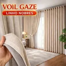 Cortina Linho Premium Sala Quarto 3m 4m Voil Sofisticada Ilhós Decoração Moderna