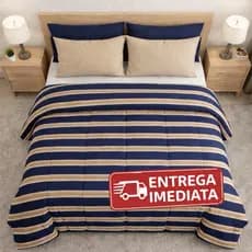 Edredom Dupla Face 100% Algodão Queen Liso & Estampado Toque Macio Avulso