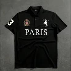 Camisa polo masculina Camisas Masculina Luxo Paris de Manga Curta Casual Alta Qualidade