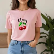 Camisa/Camiseta Feminina Cereja Cherry Premium Estampada 100% Algoão 30.1 Blusinha Feminina