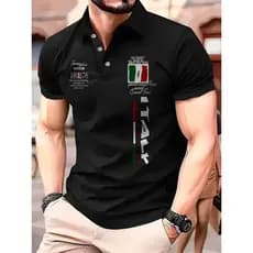 Camisa Polo Masculina Italy Malha Piquet de Algodão Premium Luxo Manga Curta
