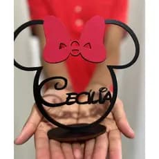 Centro de Mesa Minnie Personalizado Tema Minnie vermelho