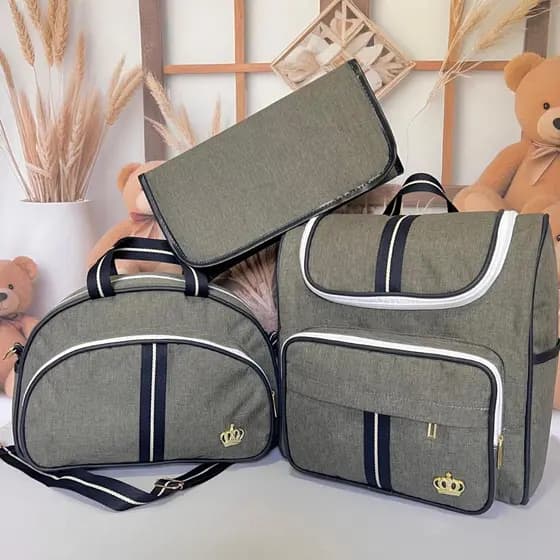 Kit Essencial Intense faixa Azul Bolsas Maternidade com trocador portátil