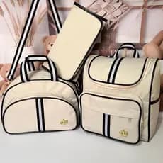 Kit Essencial Clean Preto Bolsas Maternidade Mochila,Bolsa e Trocador