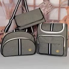 Kit Essencial Intense Faixa Preta Bolsas Maternidade Mochila,Bolsa e Trocador