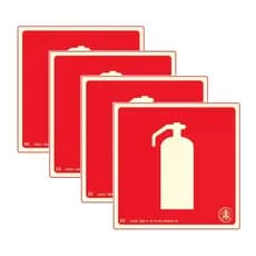 Kit 10 Placas Sinalização Fotoluminescente Com Fita Dupla face E5 20x20cm