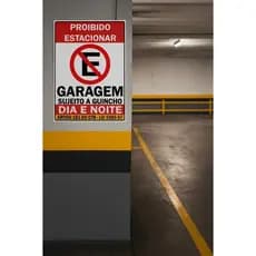 Placa Proibido Estacionar 20x30cm – Sinalização de Garagem e Estabelecimento