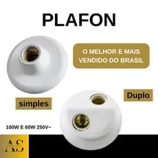 Plafon sobrepor/Plafon Luminária Soquete Fixo/ Tartaruga – Pronto para Instalar
