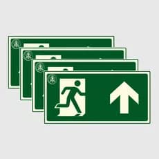 Kit 10 Placas De Sinalização Saída de Emergência Fotoluminescente 24x12cm