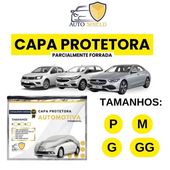 Capa para Carro Fiat strada/Gol/T-cross/Polo/Argo Proteção UV Sol/Chuva/Poeira P, M ,G - Auto Shield