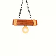 Lustre rústico em madeira, para 1 lampada