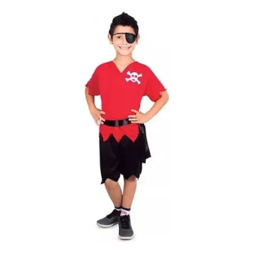 Fantasia Pirata Conjunto Com Bermuda Tapa Olho Brink Model