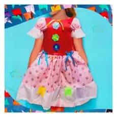 Vestido Junino Colant Luxo Brink Model Estampa Sortida