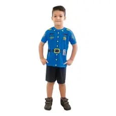 Fantasia Infantil Policial - Camiseta/bermuda - Brink Model