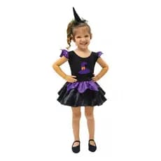 Fantasia Bruxinha Preto E Lilas Com Brilho Brink Model