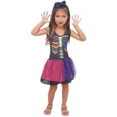 Fantasia Infantil Esqueletinha Colorida - Brink Model