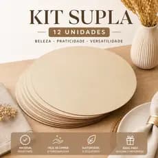 Kit 12 Unidades Sousplat Supla Suplat 35cm Mdf Base Mandala Para Tecido Personalizar