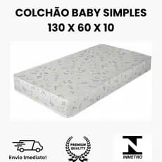 Colchão Baby 1,30 x 60 x 10 Simples Para Berço e Cama Criança Infantil  Espuma D18 Premium Macia - Envio Imediato