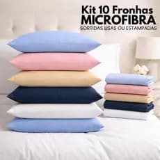 Kit Fronhas 10 Unidades 5 Pares 170 Fios Lisa Ou Estampada Formato Envelope