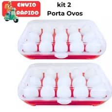 Kit Porta Ovos De Plástico Retangular C/15 Cavidades Geladeira