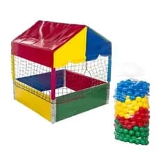 Piscina de Bolinhas Quadrada 1 Metro + 100 Bolinhas Colorida Nao Amassa Brinquedo Infantil