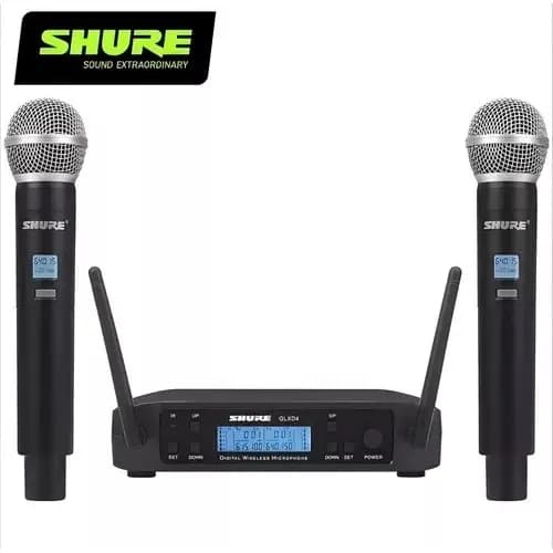 Microfone Sem Fio Duplo Glxd4 Shure Beta 58a Profissional Envio Rápido