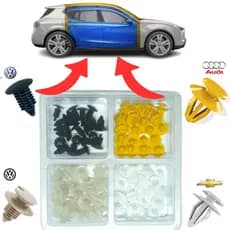 Clipe Fixação Carro 80pcs Fixa-portas Rebite Plástico