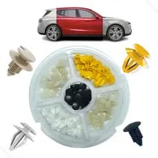 Clipe Fixação Carro 100pcs Fixa-portas Rebite Plástico.