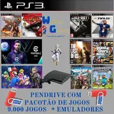 Pendrive para Ps3 com mais de 9 mil jogos ps3 + emuladores para ps3