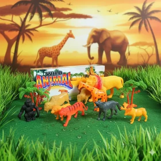 Kit 13 itens Animais Safari Brinquedo infantil