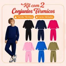 Kit 2 Conjunto Termico Menino Camisa e Calca Segunda Pele Infantil Peluciado Quentinho Camiseta Frio