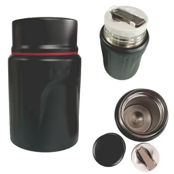 Pote Termico Lancheira Bebê BPA Free, Aço Inox, Marmita, Chá, Papinha, Frutas, Tampa Hermética, copo
