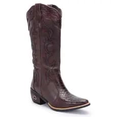 Bota feminina country cano alto estilo autêntico para quem ama rodeio, show, festa country e looks marcantes!