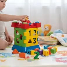 Brinquedo Educativo Castelinho de Montar Com Letras e Numeros Desenvolvimento Infantil