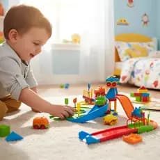 Brinquedo de Menino Pista De Carrinho Rampa de Corrida Infantil Carros Colorido 37 Peças