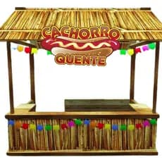 Placa para Barracas de Festa Junina Decorativa Cachorro Quente Lojinha Venda