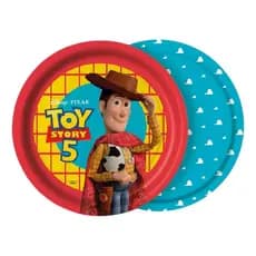 Conjunto 8 Pratos Papel Tema Toy Story 5 Woody Aniversário Infantil
