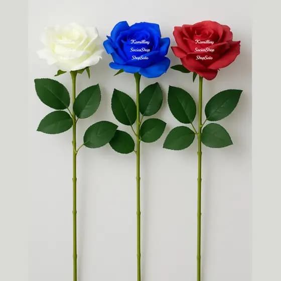 Haste De Rosas Artificiais-Flores De Seda Falsa 45cm Luxuosas Para Decoração De Casamento Aniversário 2025 Premium