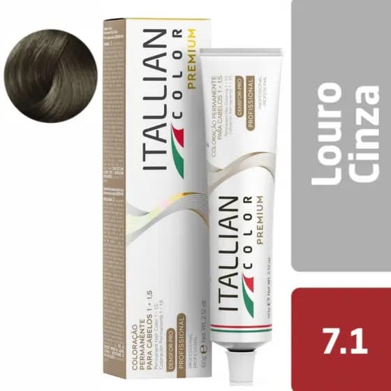 Coloraçao Itallian Color Professional 7.1 (17) Louro Cinza