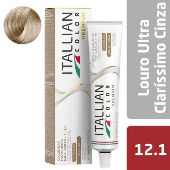 Coloração Itallian Color 12.1 Louro Ultra Claríssimo Cinza