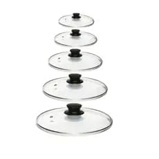 Jogo 5 Tampas De Vidro 16 Cm 18 Cm 20 Cm 22cm 24 Cm Original Tamanho Universal