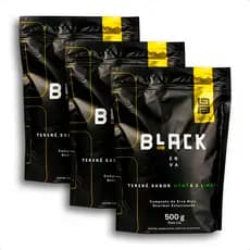 Erva Mate Black Erva Tradicional Sabor Menta e Limão Embalagem 500g