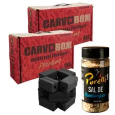 2x Carvão de Churrasco Premium 5kg Sal de Parrilha Gourmet