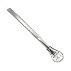 Bomba Simples Achatada Para Tereré E Chimarrão Aço Inox Alta Durabilidade
