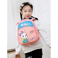 Mochila Infantil Unissex Escolar Viagem De Desenho Coelho Urso Com Grande Capacidade