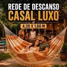 Rede de Descanso 4,20 x 1,60 m Casal Reforçada Suporta 150 kg Sofisticada - Rede de Dormir King