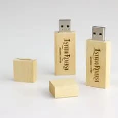 Pen Drive Bambu com Tampa Personalização a partir de 10 peças USB 2.0 (REF-MM228)