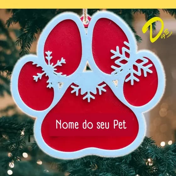 Enfeite de Árvore de Natal Pet Cachorro Nome Personalizado Ornamento Festas Várias Cores