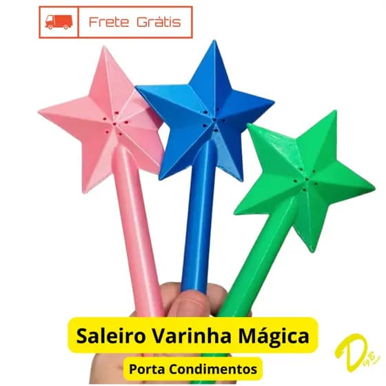 Saleiro em formato de Varinha Estrela Mágica Várias Cores Utensílio de Cozinha