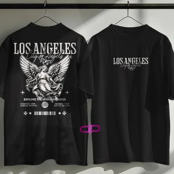 Camisa Camiseta Unissex Los Angeles Angel StreetWear Estampada Casual